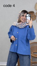 مانتو کتان مدل هانا کد 08986 A-2