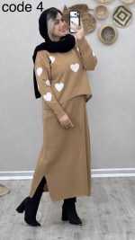 سارافون و رویه بافت طرح قلب کد 09030 - Image 5