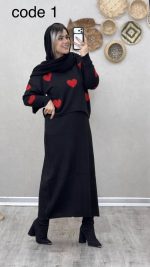سارافون و رویه بافت طرح قلب کد 09030 - Image 6