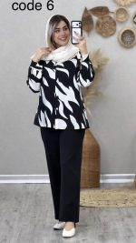 شومیز و شلوار مدل دلارام کد 09048 A-1 - Image 4