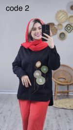مانتوکتان گلدوزی مدل ساتین کد 08612 - Image 7