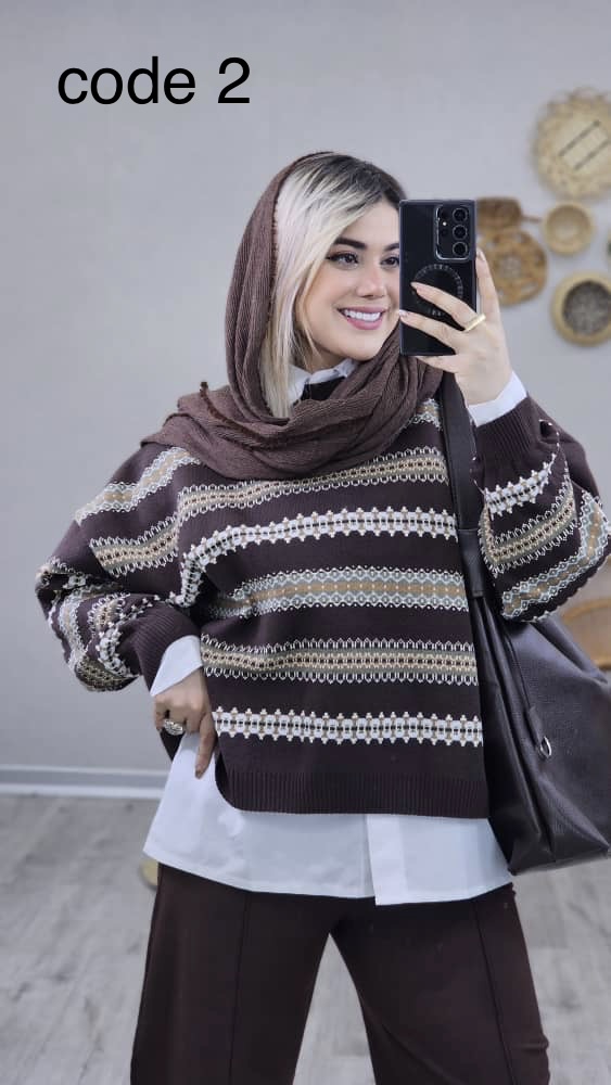 87676 بلوز بافت مدل نیلیا کد 08767 - Image 1