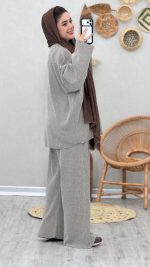 ست بلوز و شلوار بافت مدل صدف کد 08887 - Image 5