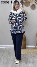 شومیز و شلوار مدل دلارام کد 09048 A-1 - Image 5