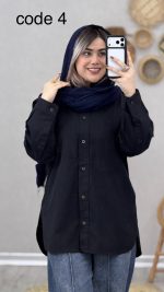 مانتو کتان مدل کیانا کد 09046 A-12 - Image 5