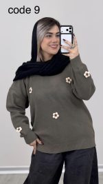 بلوز بافت طرح گل کد 08965 - Image 10