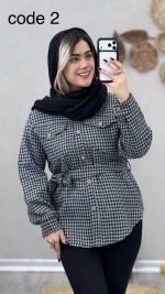 مانتو کمربنددار مدل آیسا کد 09064 A-1 - Image 5