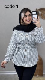 مانتو کمربنددار مدل آیسا کد 09064 A-1