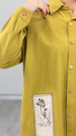 مانتو لینن طرح گل کد 09103 B-16 - Image 2