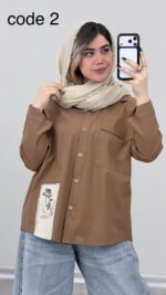 مانتو لینن طرح گل کد 09103 B-16 - Image 4