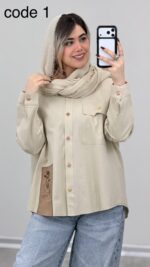 مانتو لینن طرح گل کد 09103 B-16 - Image 3