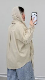 مانتو لینن طرح گل کد 09103 B-16 - Image 5