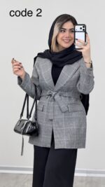 کت کمربند دار مدل آذین کد09086 A-3 - Image 2