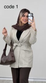 کت کمربند دار مدل آذین کد09086 A-3 - Image 6