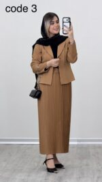 کت و دامن پلیسه مدل یکتا کد 09119