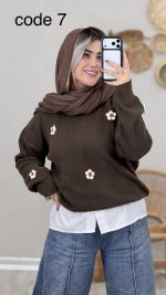 بلوز بافت طرح گل کد 08965
