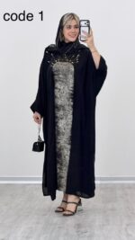 دوتیکه پیراهن + عبا مزونی کد 09235 A-6