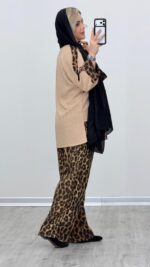 بلوز و شلوار طرح پلنگی کد 09211 B-17 - Image 7