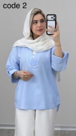 شومیز یقه سفید نگین دار کد 09207 B-17