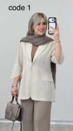 کت لینن مدل شیلا کد 09243 A-19 - Image 2