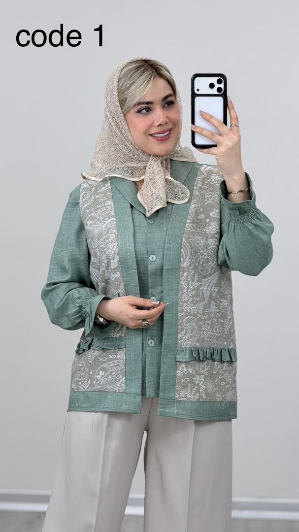 48be3f3d-ac65-4c24-827e-983b884e70e9 شومیز + وست مدل آرشیدا کد A-21 09255 - Image 1