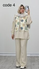 شومیز + جلیقه + شلوار مدل ترنم کد 09195 A-12 - Image 6