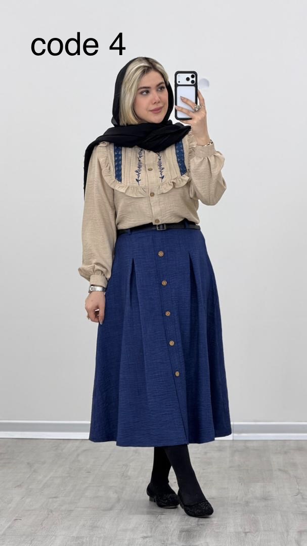 79d97b1c-b24a-4099-989d-44e58a287114 شومیز و دامن مدل الیزا کد 09202 A-19 - Image 1