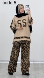بلوز و شلوار طرح پلنگی کد 09211 B-17 - Image 6