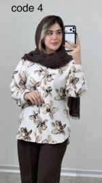 شومیز طرح گل کد 09136 A-11 - Image 4