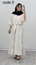 شومیز جلو گره + دامن مدل تیدا کد 09143 - Image 4