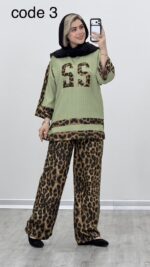 بلوز و شلوار طرح پلنگی کد 09211 B-17 - Image 3