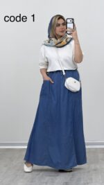 دامن جین جیب دار کد 09313 B-5 - Image 2