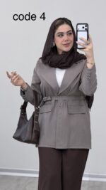 کت کمربند دار مدل آهو کد 09334 A-12 - Image 6