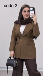 کت کمربند دار مدل آهو کد 09334 A-12 - Image 5