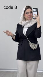 کت کمربند دار مدل آهو کد 09334 A-12 - Image 3