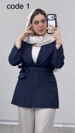 کت کمربند دار مدل آهو کد 09334 A-12