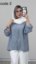 شومیز لینن مدل ژیلا کد 09359 A-9 - Image 9