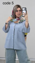 شومیز دوجیب مدل تارا کد 09342 A-18 - Image 4
