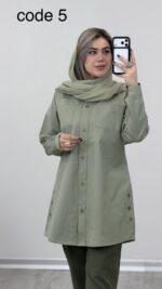 مانتو کتان مدل شیوا کد 09358