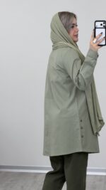 مانتو کتان مدل شیوا کد 09358 - Image 3