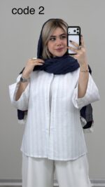 شومیز راه راه کد 09383 A-22 - Image 5