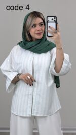 شومیز راه راه کد 09383 A-22 - Image 2