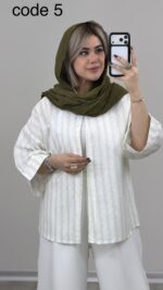 شومیز راه راه کد 09383 A-22 - Image 8