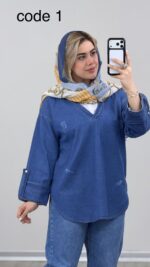 تونیک جین یقه سفید کد 09285 A-13