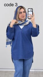 تونیک جین یقه سفید کد 09285 A-13 - Image 2