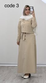 کت و دامن لینن مدل مهنا کد 09377 A-7 - Image 5