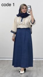 شومیز و دامن مدل برکه کد 09390 A-3 - Image 5