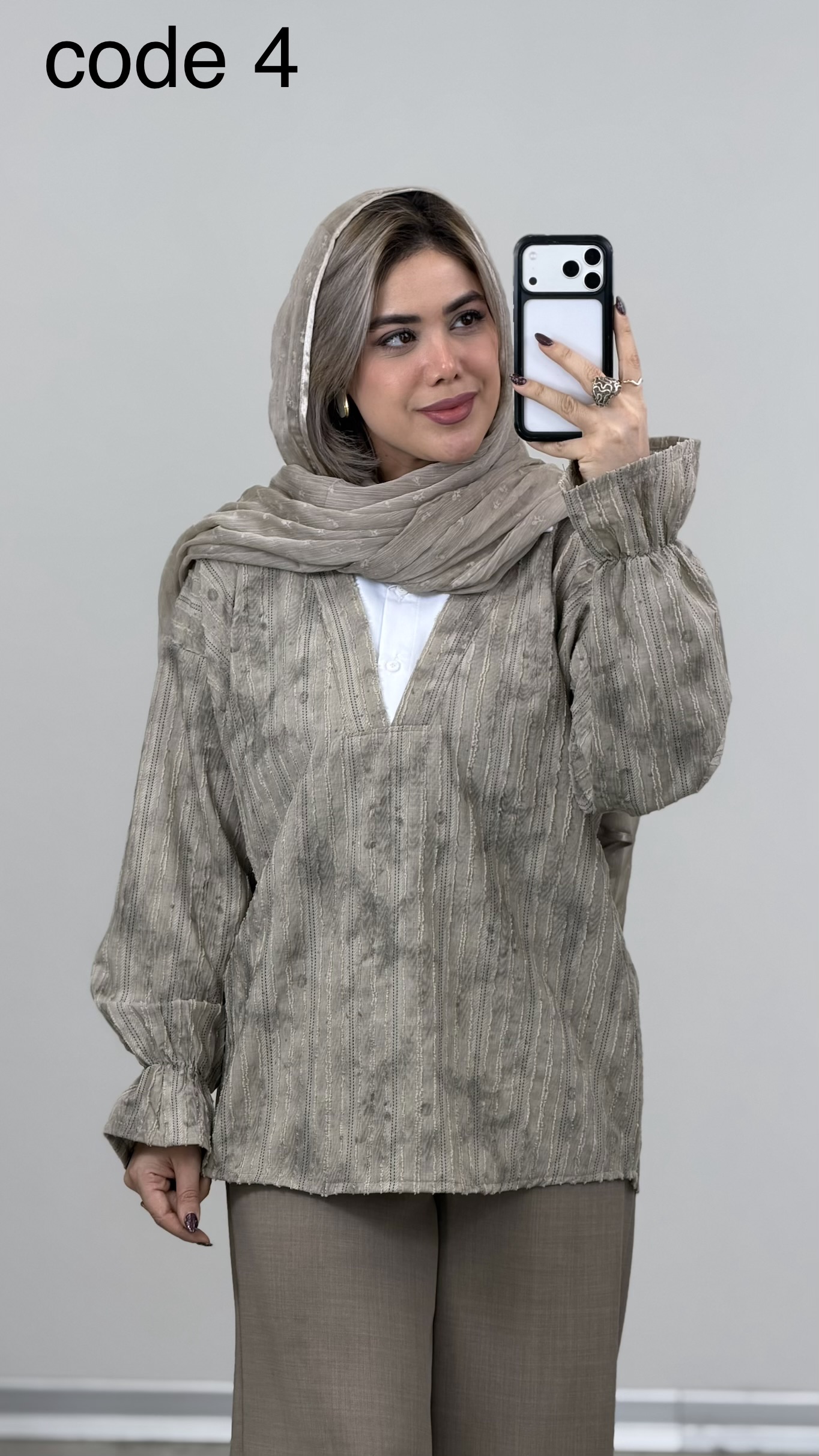 IMG_2275 تونیک یقه سفیدمدل درسا کد 09442 A-1 - Image 1