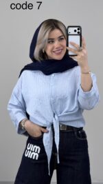 شومیز گره ای مدل ایوانا کد 094523 A-2 - Image 6