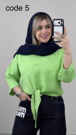 شومیز گره ای مدل ایوانا کد 094523 A-2 - Image 2